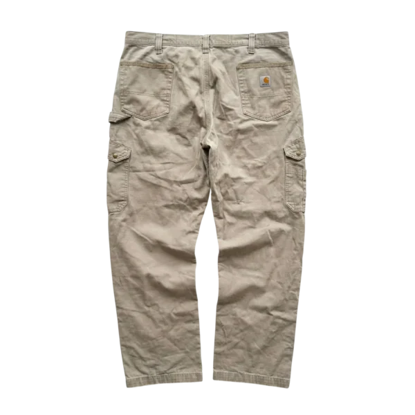 Carhartt Spodnie Cargo Beżowe XXL Vintage Streetwear - widok ogólny przód vintage