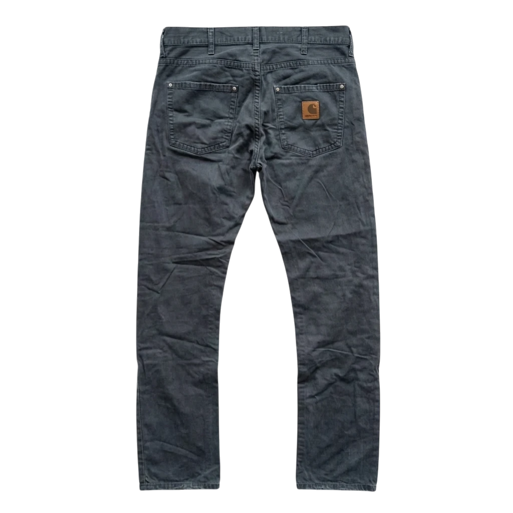 Carhartt Spodnie Workwear WIP Szare XL Vintage Streetwear - widok ogólny przód vintage