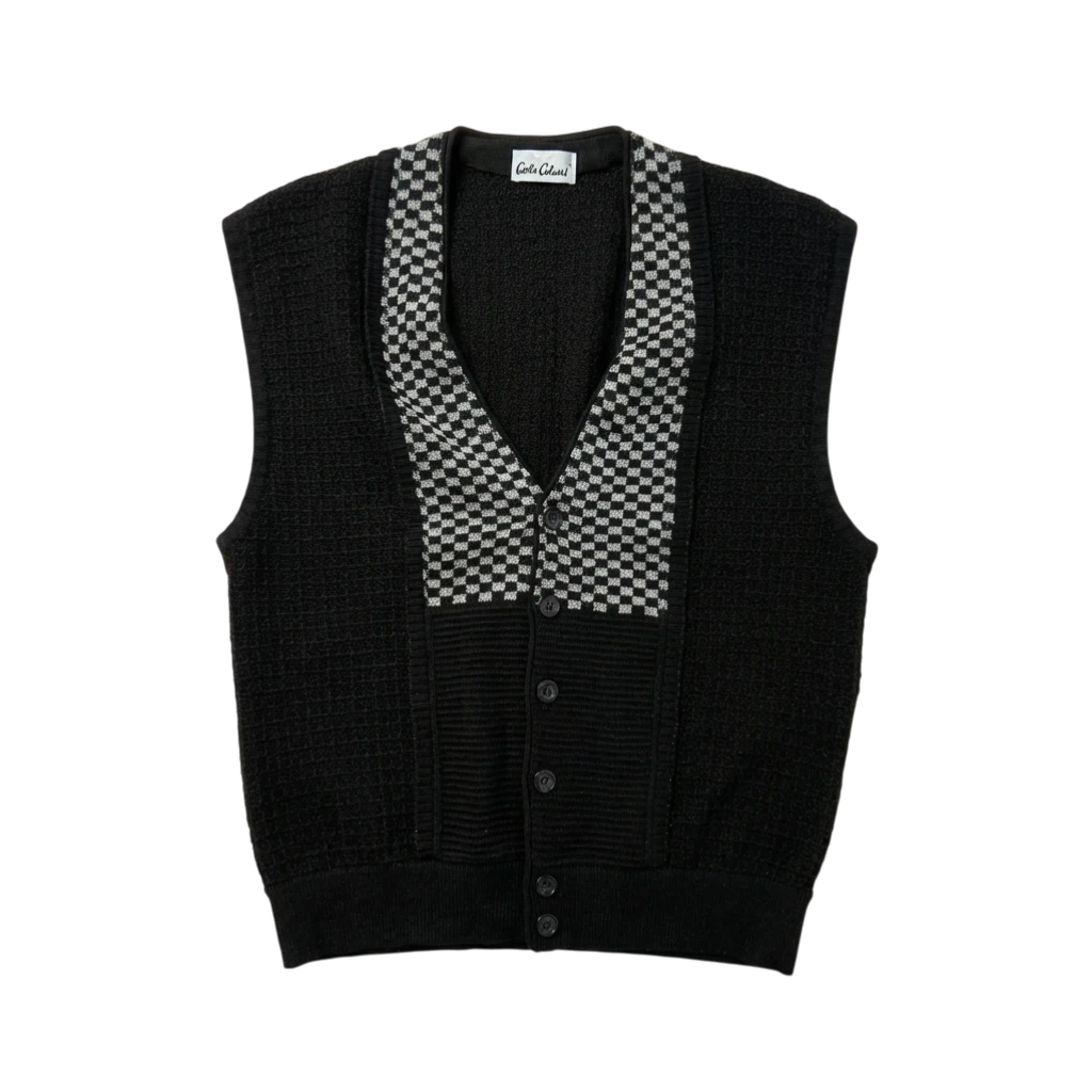 Carlo Colucci Sweter Cardigan Wzory XL Vintage Streetwear - widok ogólny przód vintage