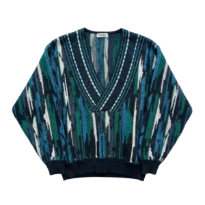 Carlo Colucci Sweter Kolorowy XL Vintage Streetwear - widok ogólny przód vintage
