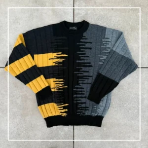 Carlo Colucci Sweter Wełniany Kolorowy XL Vintage - zdjęcie 2