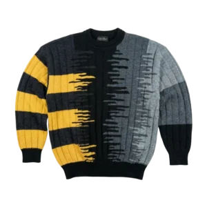Carlo Colucci Sweter Wełniany Kolorowy XL Vintage - widok ogólny przód vintage