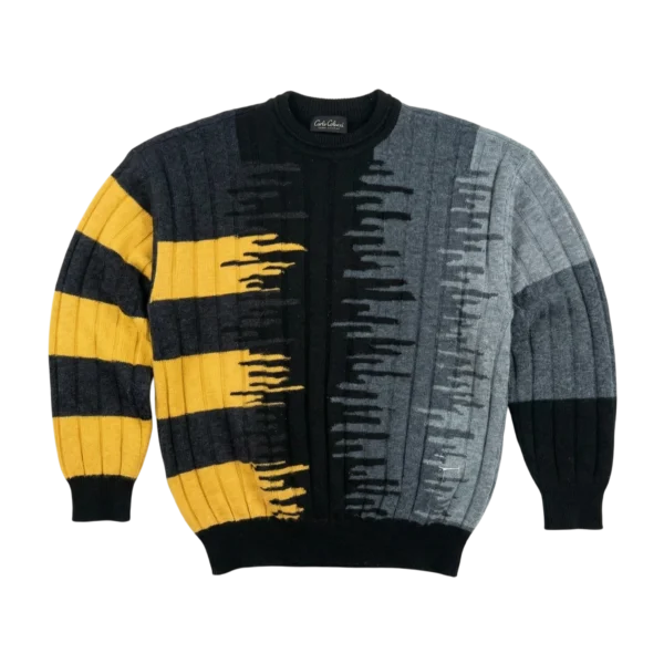 Carlo Colucci Sweter Wełniany Kolorowy XL Vintage - widok ogólny przód vintage