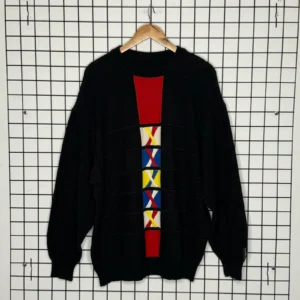 Carlo Colucci Sweter Wełniany Wzory XXL Vintage Streetwear - zdjęcie 2