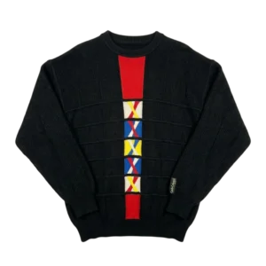 Carlo Colucci Sweter Wełniany Wzory XXL Vintage Streetwear - widok ogólny przód vintage