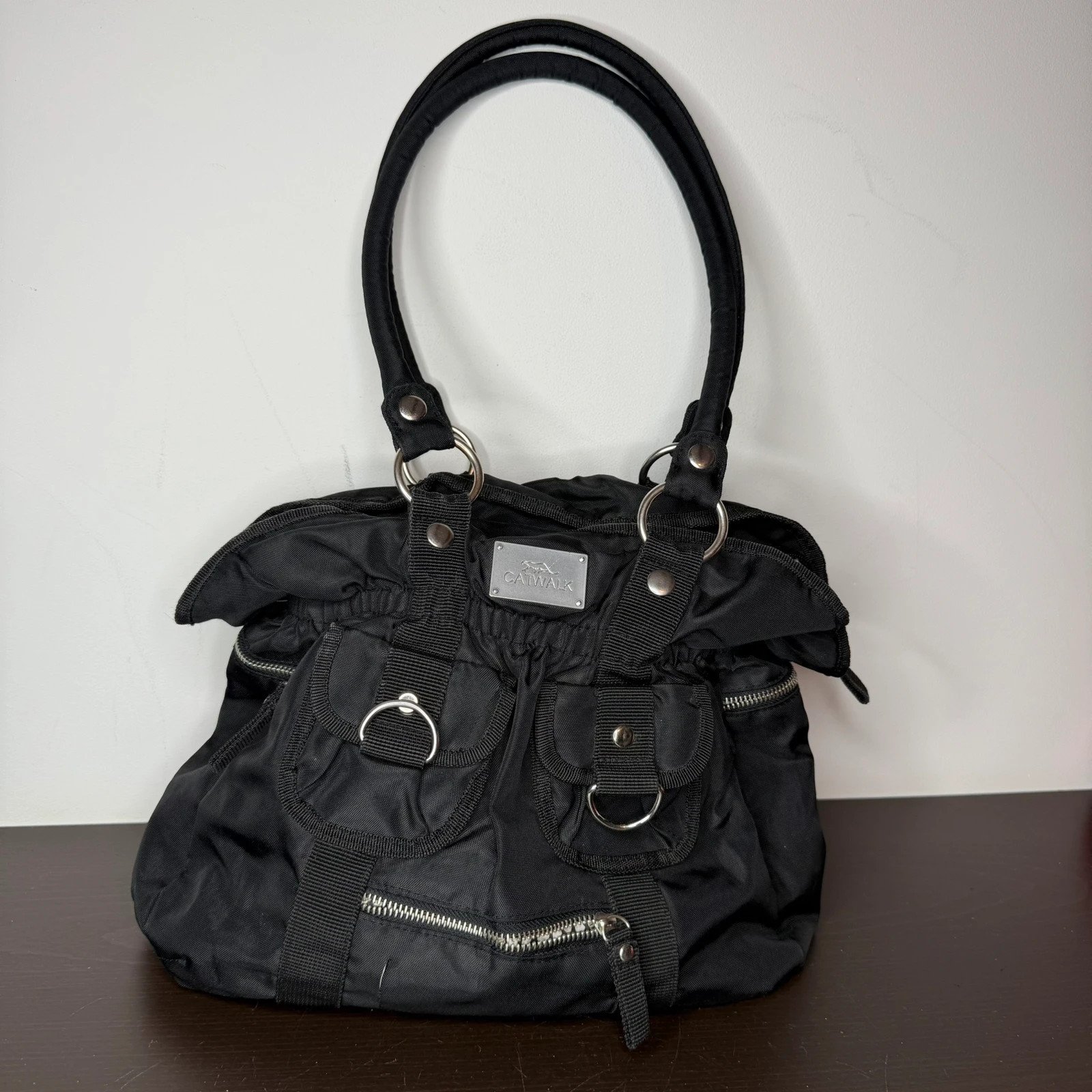 Catwalk Torba Czarna GGL Style A4 Vintage Streetwear - widok ogólny przód vintage