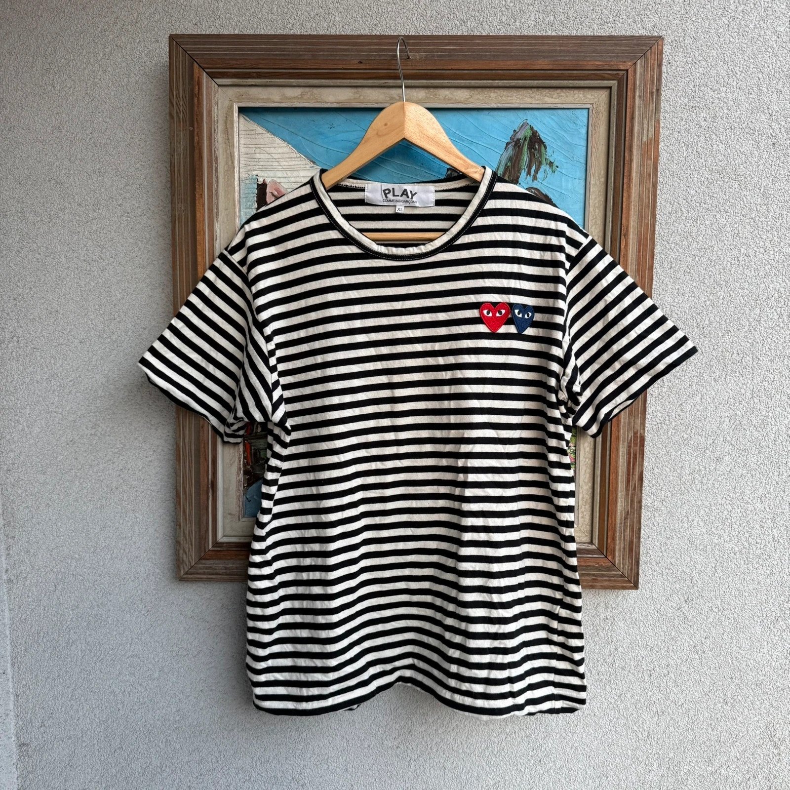 Comme Des Garçons Play T-shirt CDG XXL Vintage Streetwear - widok ogólny przód vintage