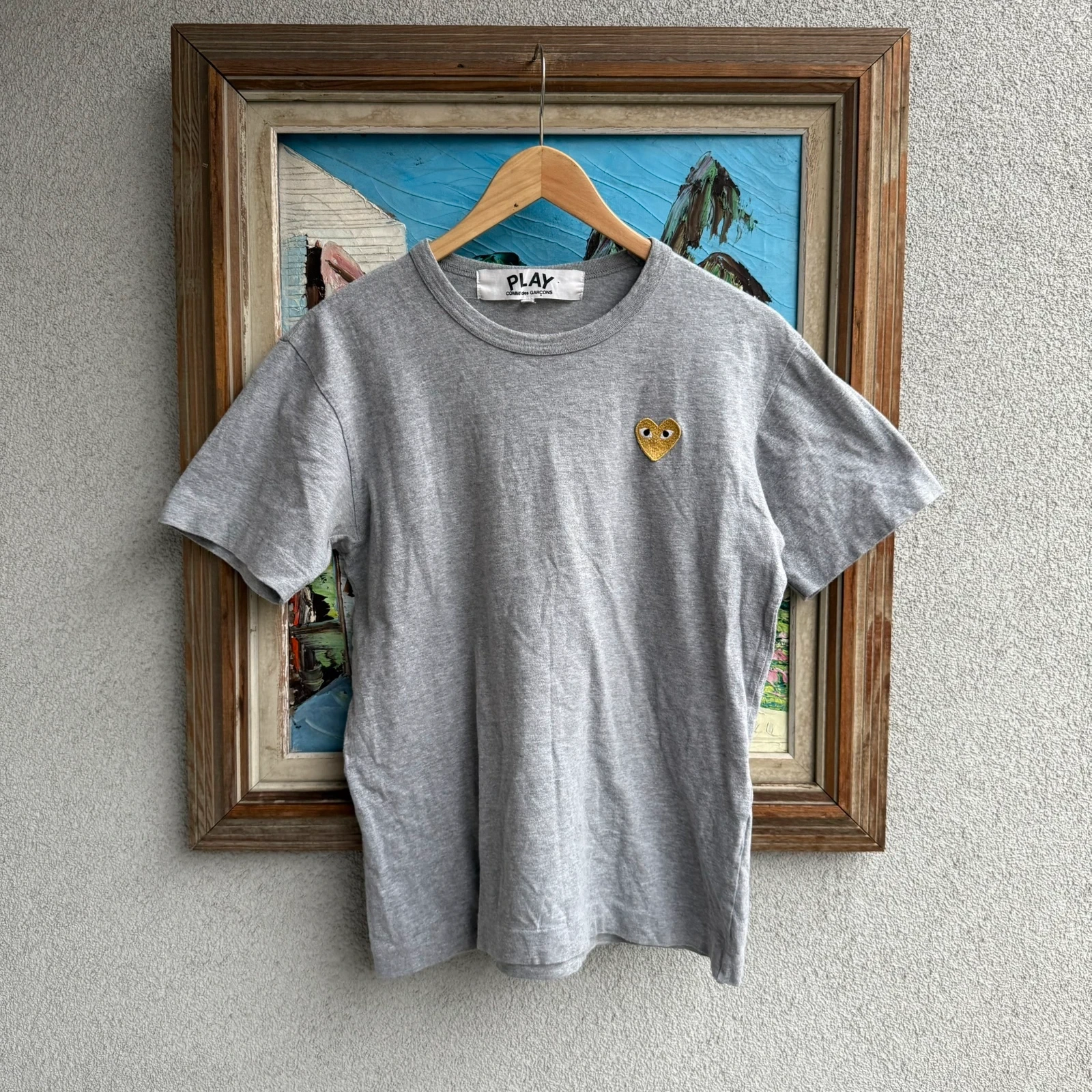 Comme des Garçons Koszulka Szara Haft M Vintage Streetwear - widok ogólny przód vintage