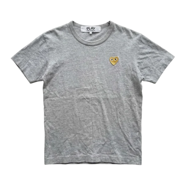 Comme des Garçons Koszulka Szara Haft M Vintage Streetwear - widok ogólny przód vintage