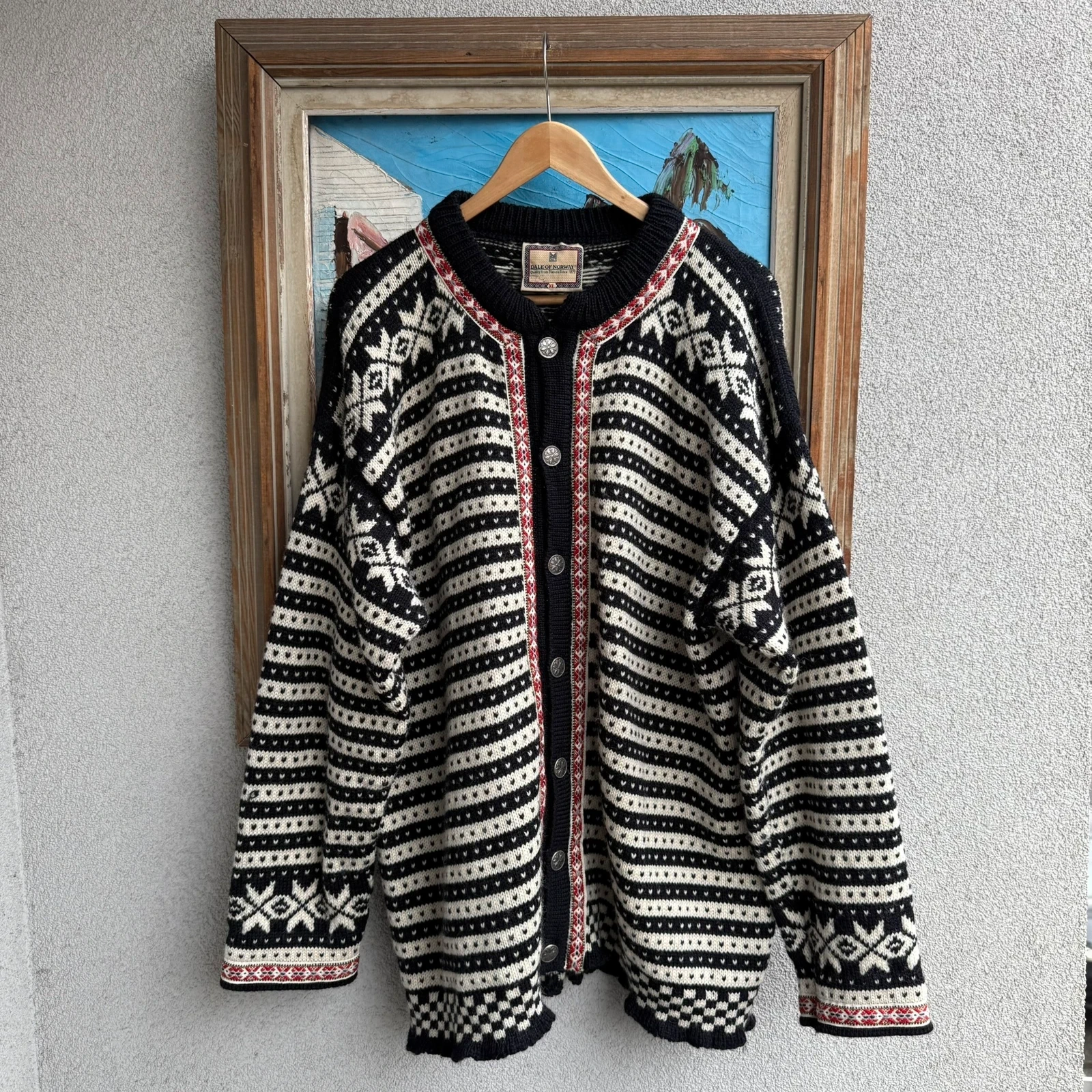 Dale of Norway Sweter Wełniany XXL Vintage Streetwear - widok ogólny przód vintage
