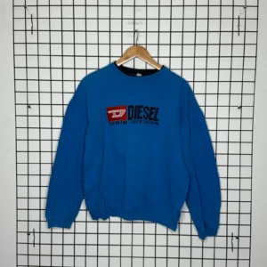 Diesel Bluza Logo Spellout Niebieska L Vintage Streetwear - zdjęcie 2