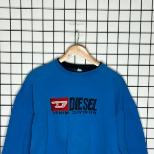Diesel Bluza Logo Spellout Niebieska L Vintage Streetwear - zdjęcie 4