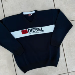 Diesel Sweter V-neck Granatowy XL Vintage Streetwear - zdjęcie 5