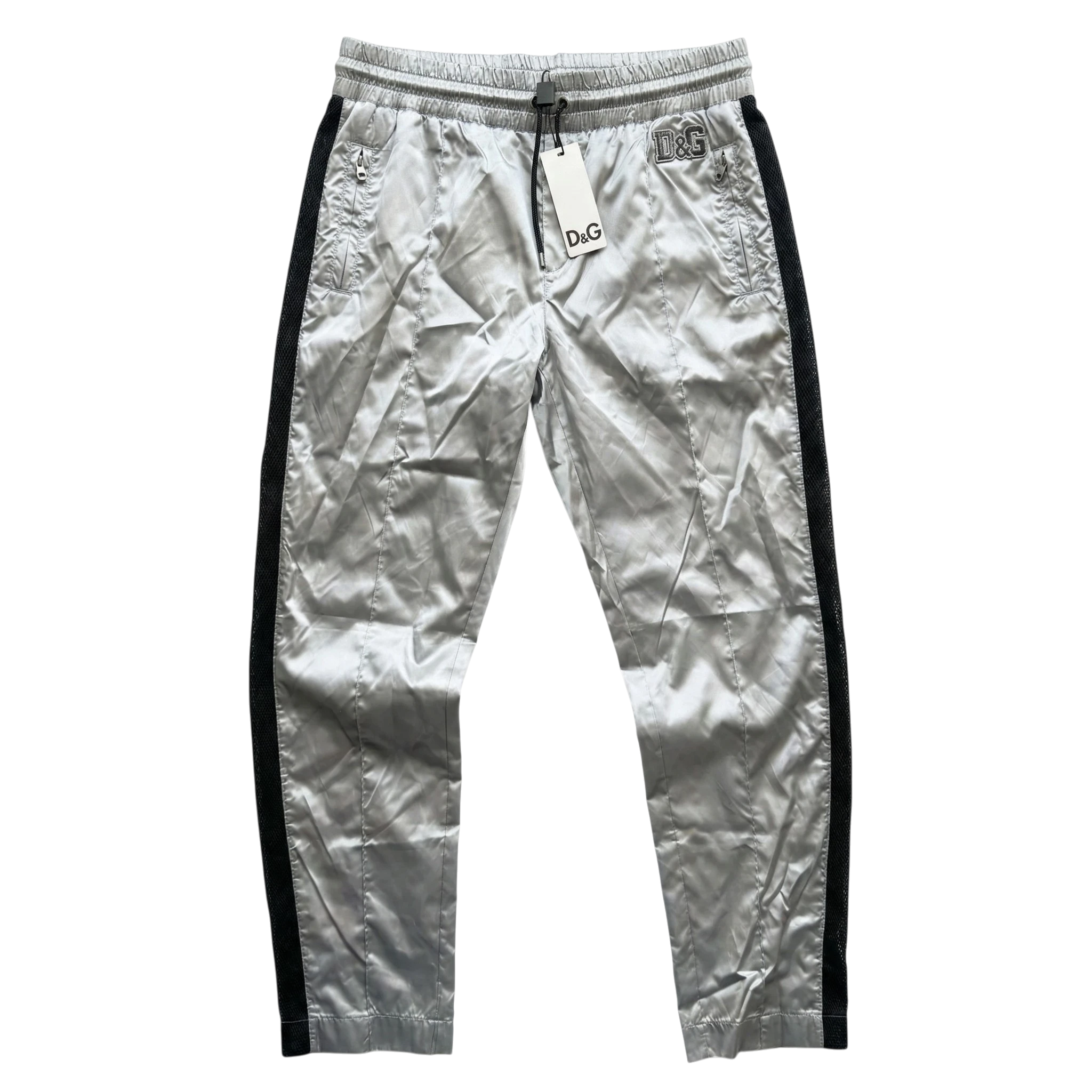 Dolce & Gabbana Spodnie Srebrne XL Vintage Streetwear - widok ogólny przód vintage