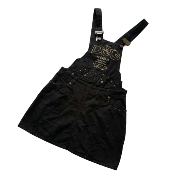 Dolce & Gabbana Sukienka Czarna Haft XXXS Vintage Streetwear - widok ogólny przód vintage