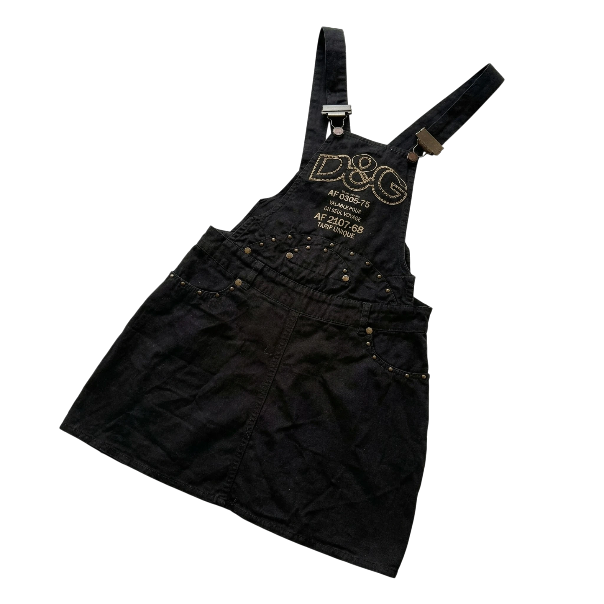 Dolce & Gabbana Sukienka Czarna Haft XXXS Vintage Streetwear - widok ogólny przód vintage