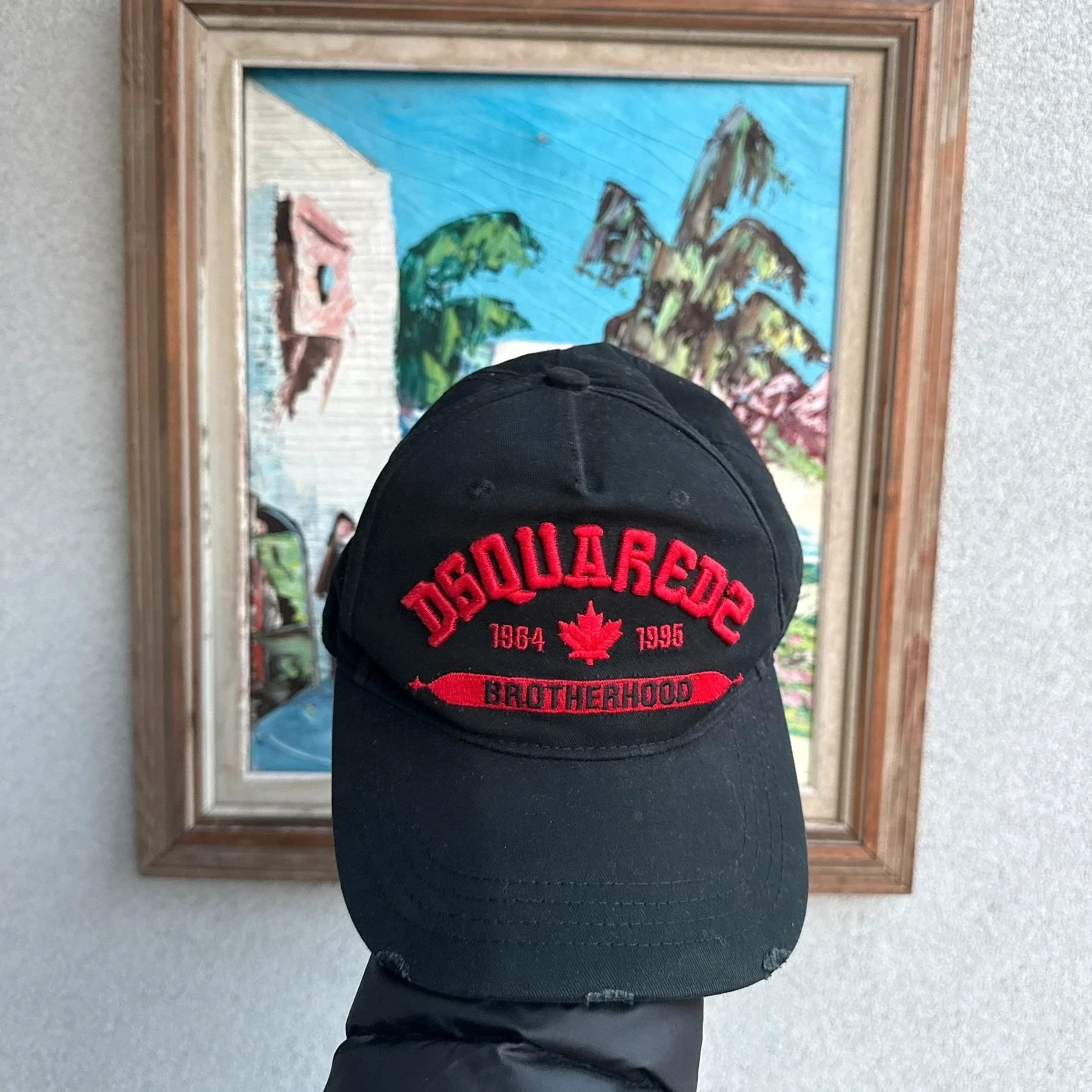 Dsquared2 Czapka Bejsbolówka Czarna One Size Vintage Retro - widok ogólny przód vintage