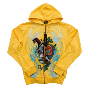 Ed Hardy Bluza Tatoo Hoodie Zip Up M Vintage Streetwear - widok ogólny przód vintage