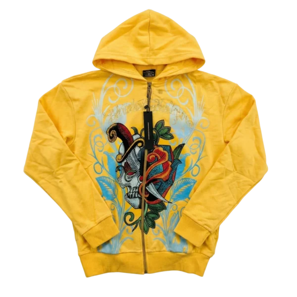 Ed Hardy Bluza Tatoo Hoodie Zip Up M Vintage Streetwear - widok ogólny przód vintage