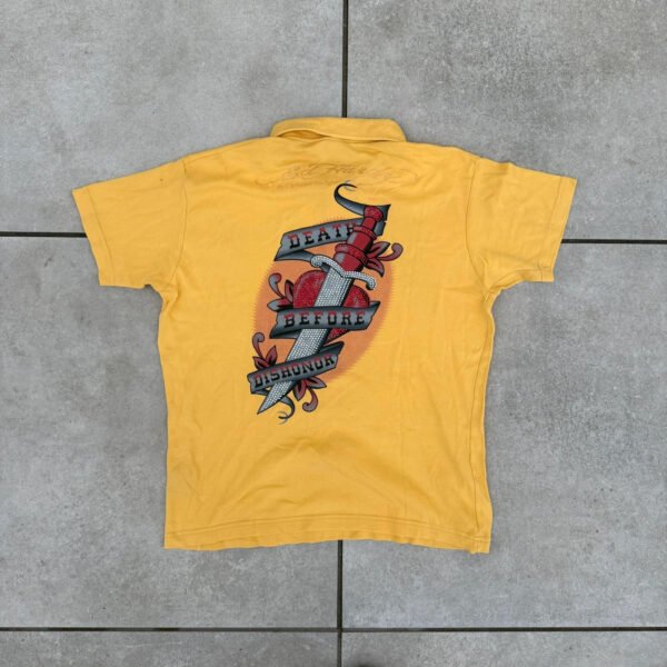 Ed Hardy Koszulka Polo Tatoo L Vintage Streetwear Retro - zdjęcie 2