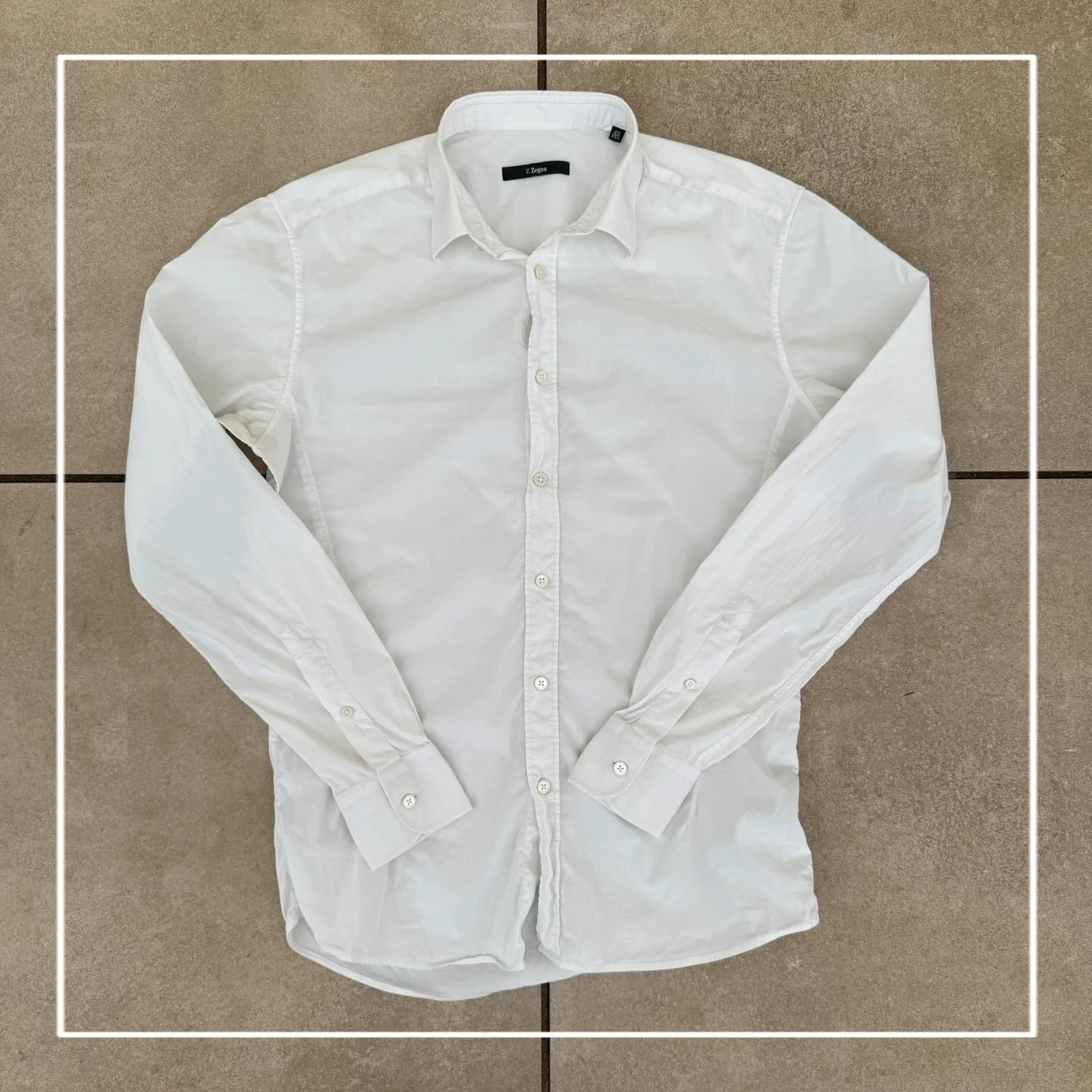 Ermenegildo Zegna Koszula Biała Elegancka L Vintage Retro - widok ogólny przód vintage