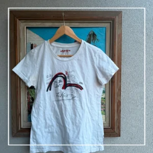 Evisu Koszulka Damska Biała M Vintage Streetwear - zdjęcie 4