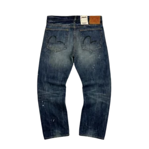 Evisu Spodnie Jeansy Drip y2k Selvedge XL Vintage Streetwear - widok ogólny przód vintage