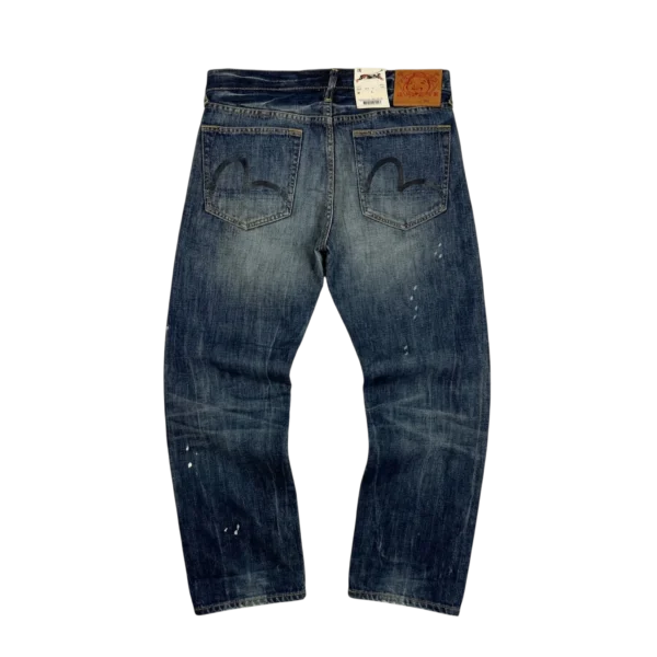 Evisu Spodnie Jeansy Drip y2k Selvedge XL Vintage Streetwear - widok ogólny przód vintage