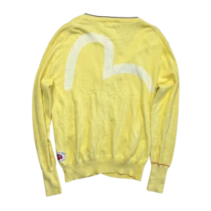 Evisu Sweter Kardigan Logo XL Vintage Streetwear - widok ogólny przód vintage
