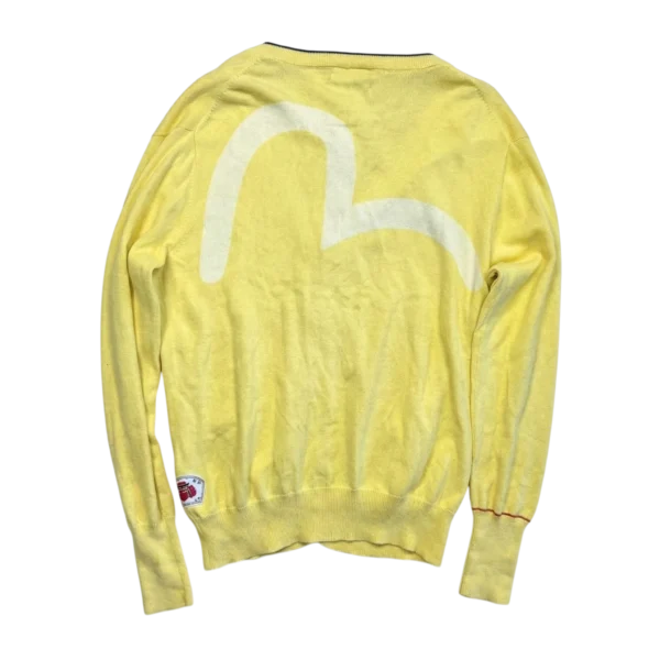 Evisu Sweter Kardigan Logo XL Vintage Streetwear - widok ogólny przód vintage