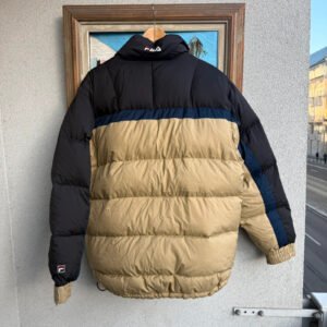 FILA Kurtka Puchowa Beżowa XL Vintage Streetwear Retro - zdjęcie 3