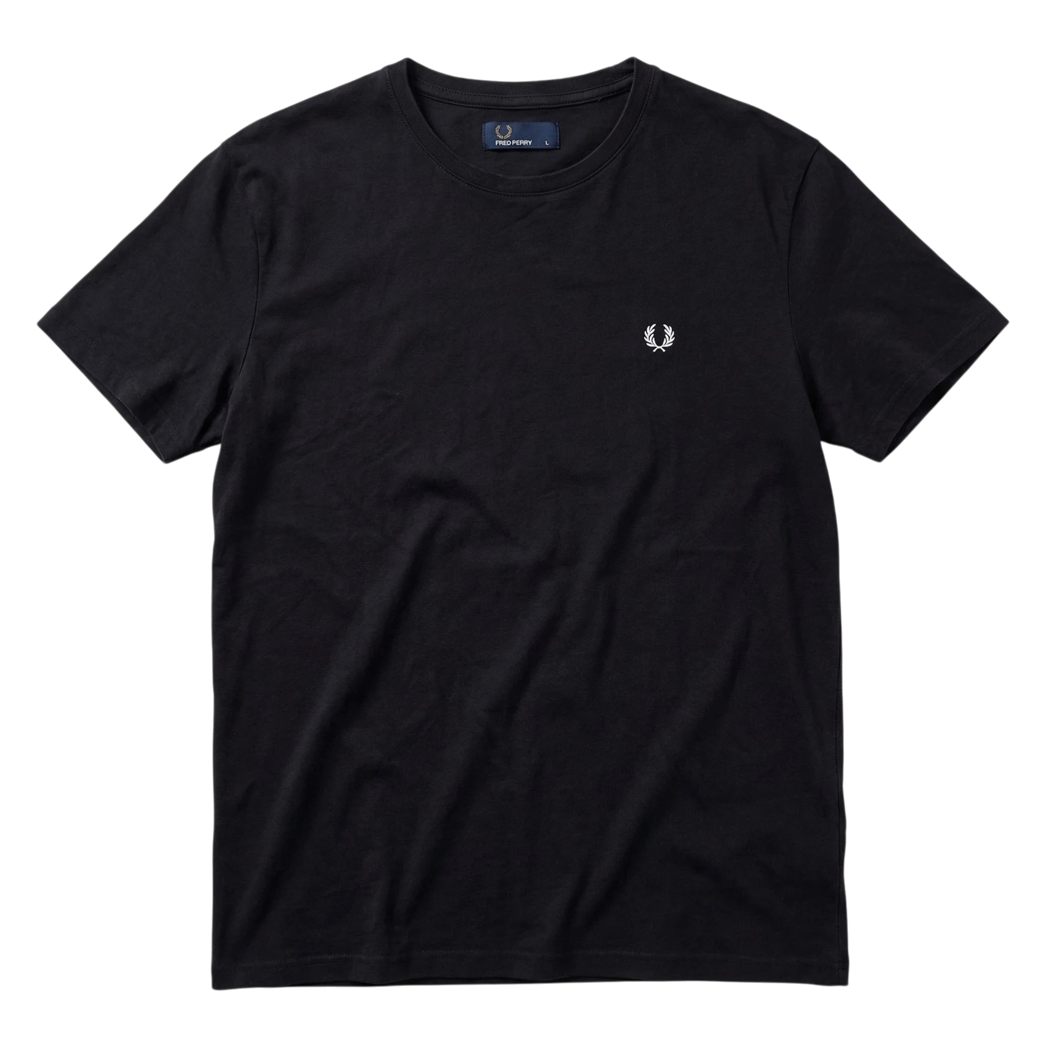 Fred Perry Koszulka Czarna Logo Haft XL Vintage Streetwear - widok ogólny przód vintage