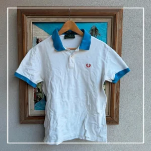 Fred Perry Koszulka Polo Biała Vintage L Streetwear Retro - zdjęcie 2