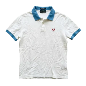 Fred Perry Koszulka Polo Biała Vintage L Streetwear Retro - widok ogólny przód vintage