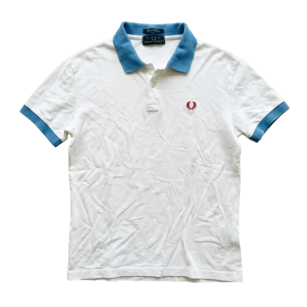 Fred Perry Koszulka Polo Biała Vintage L Streetwear Retro - widok ogólny przód vintage