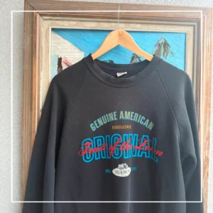 Fruit of the Loom Bluza Blank Czarna L Vintage Streetwear - zdjęcie 3