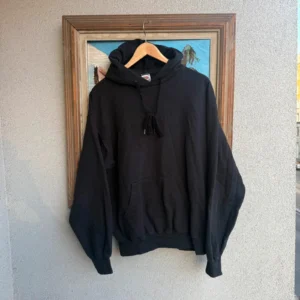 Fruit of the Loom Bluza Hoodie Czarna L Vintage Streetwear - zdjęcie 2