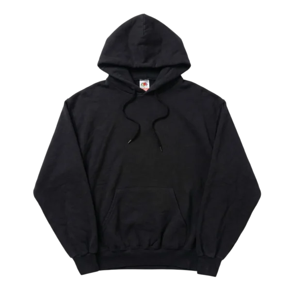 Fruit of the Loom Bluza Hoodie Czarna L Vintage Streetwear - widok ogólny przód vintage