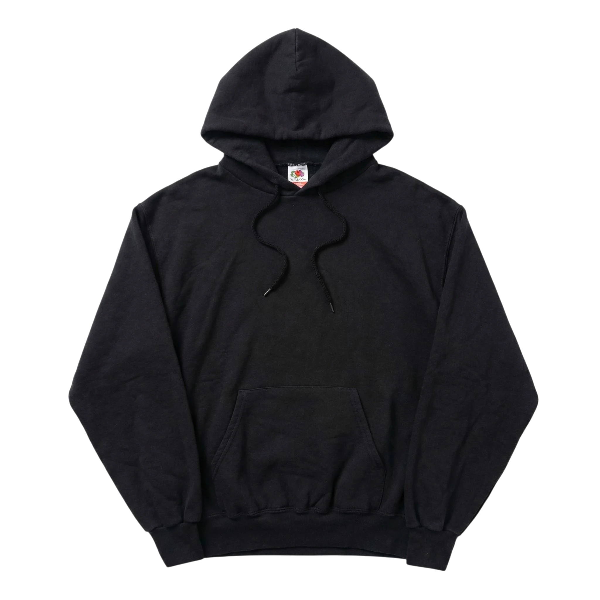 Fruit of the Loom Bluza Hoodie Czarna L Vintage Streetwear - widok ogólny przód vintage