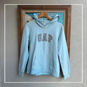 GAP Bluza Hoodie Niebieska XXXS Vintage Streetwear Retro - zdjęcie 2