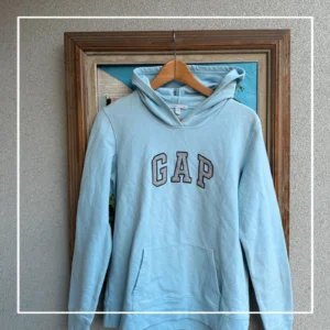 GAP Bluza Hoodie Niebieska XXXS Vintage Streetwear Retro - zdjęcie 3