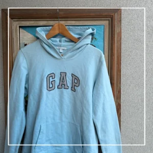 GAP Bluza Hoodie Niebieska XXXS Vintage Streetwear Retro - zdjęcie 4