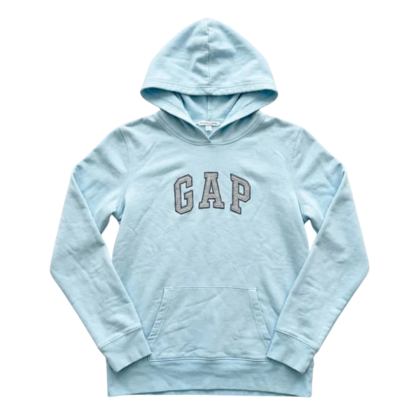 GAP Bluza Hoodie Niebieska XXXS Vintage Streetwear Retro - widok ogólny przód vintage