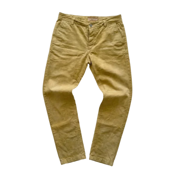 Galliano Spodnie Newspaper Print L Vintage Streetwear - widok ogólny przód vintage