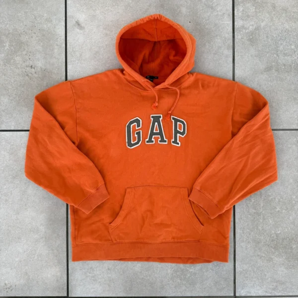 Gap Bluza Hoodie Pomarańczowa L Vintage Streetwear - zdjęcie 2