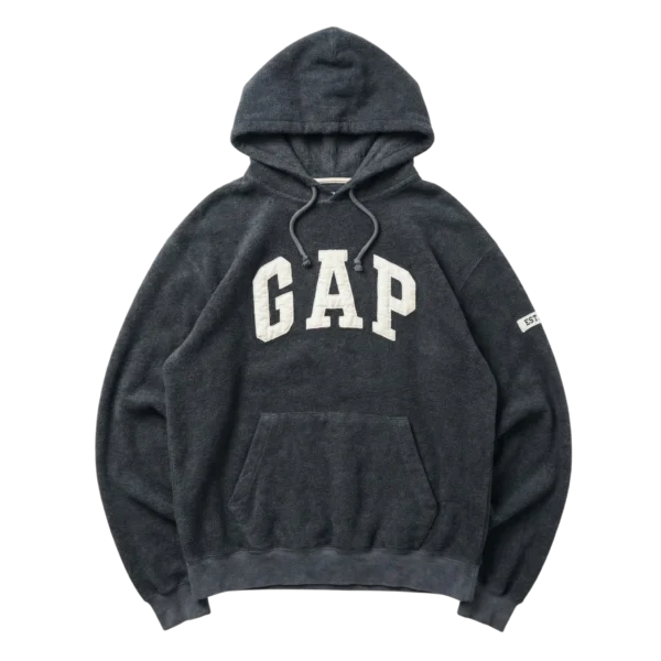 Gap Bluza Polarowa z Kapturem M Vintage Streetwear - widok ogólny przód vintage