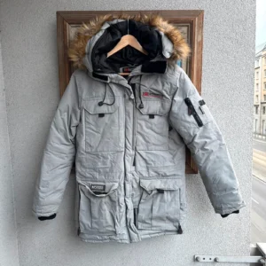 Geographical Norway Kurtka Parka Puchowa XXXS Vintage Retro - zdjęcie 2
