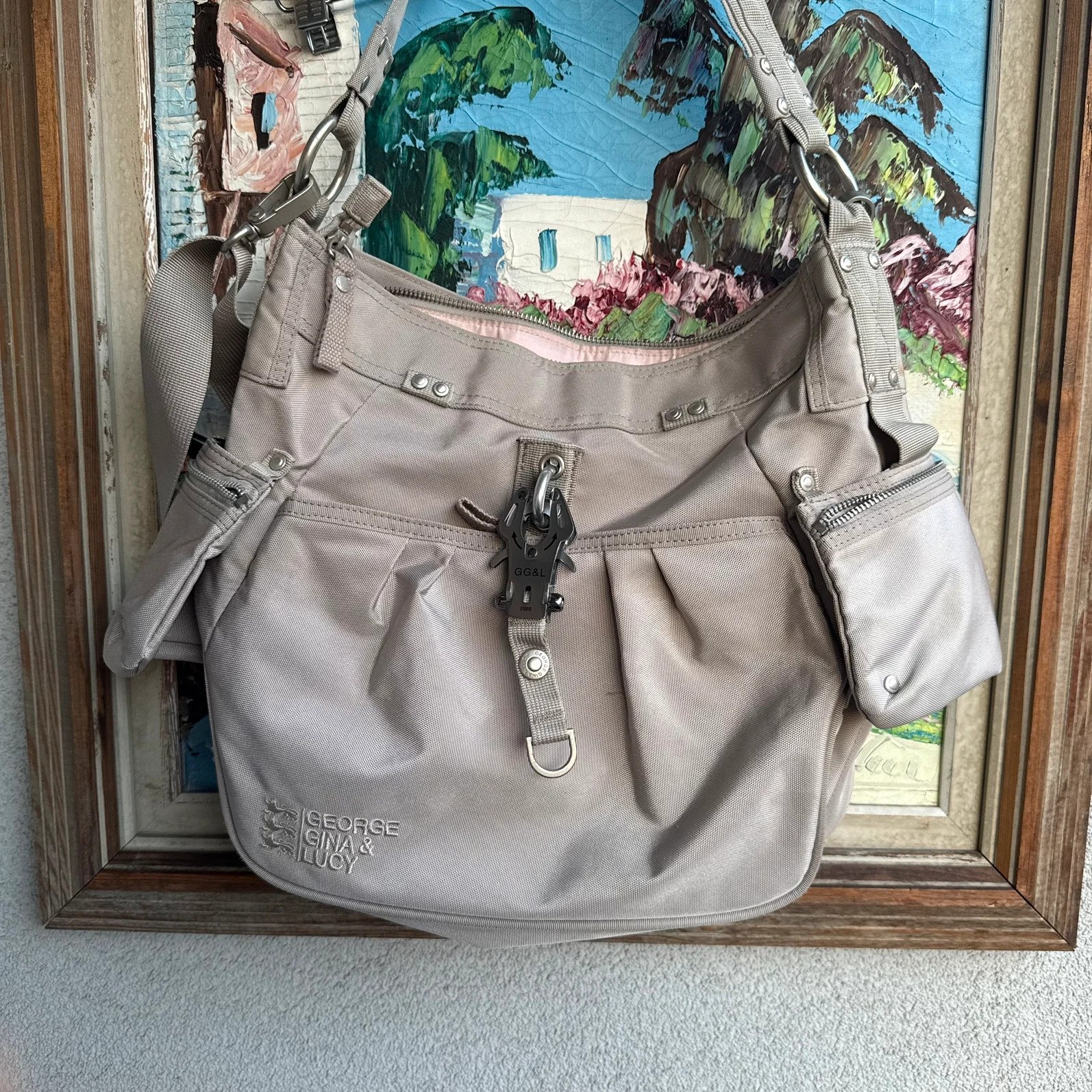 George Gina & Lucy Torba na Ramię Beżowa Y2K Vintage Retro - widok ogólny przód vintage