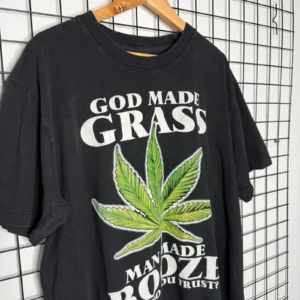 Graphic Tee Koszulka God Made Grass XXL Vintage Streetwear - zdjęcie 4