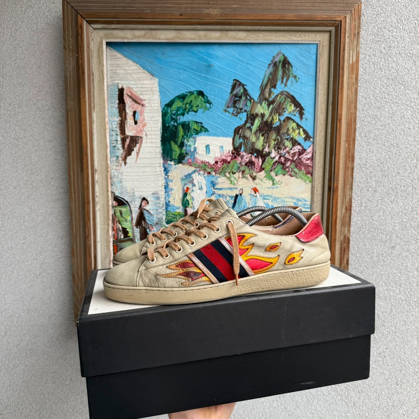 Gucci Ace Flames Buty Męskie 45 Vintage Streetwear - widok ogólny przód vintage